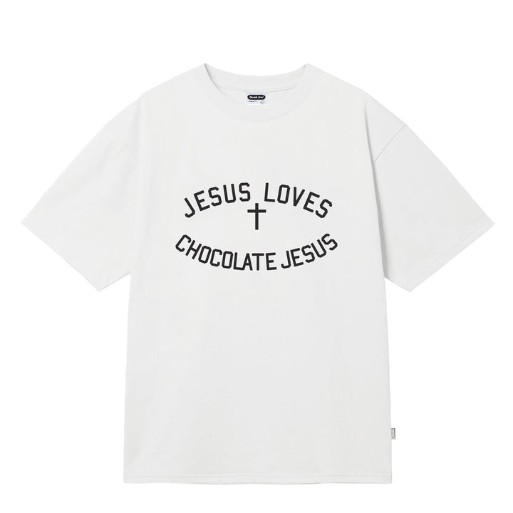 Chocolate Jesus - JESUS LOVES Tee - White