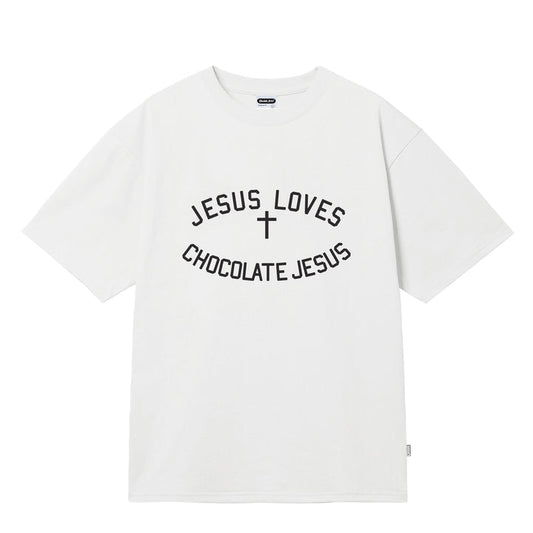 Chocolate Jesus - JESUS LOVES Tee - White