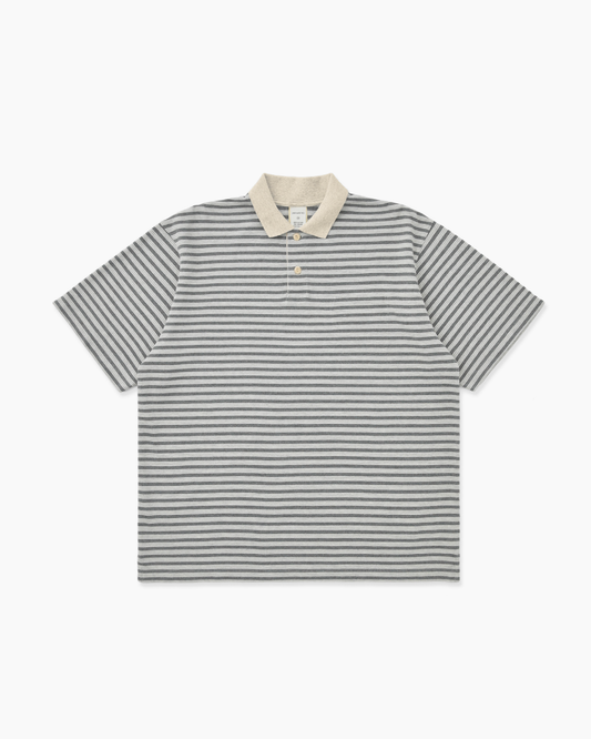 Khakis - Stripe S/S Polo - Grey