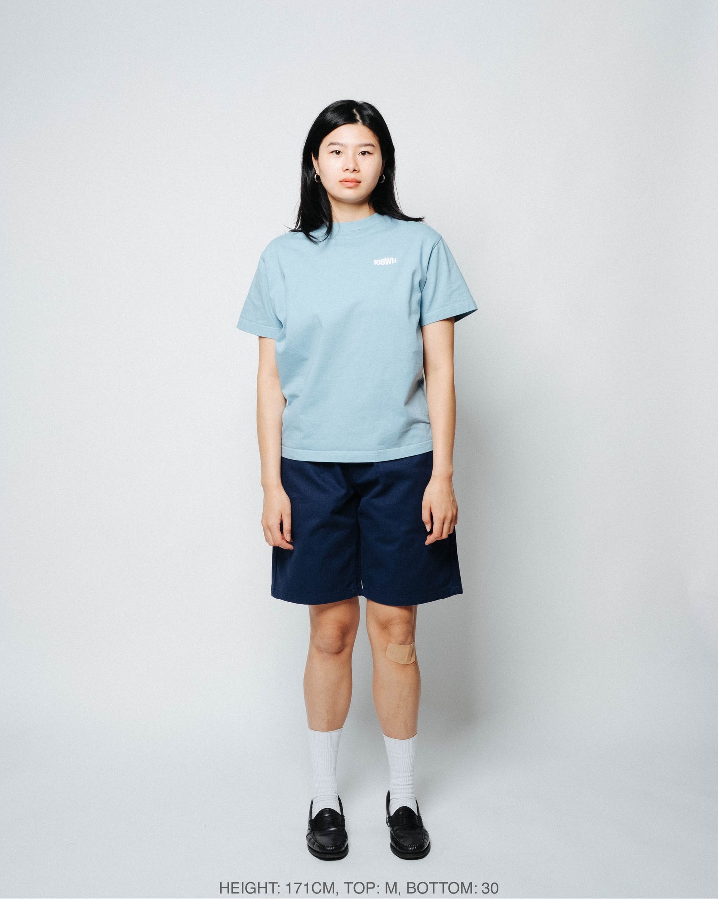 108WAREHOUSE - Contrast Stitch T-Shirt (Sky Blue)