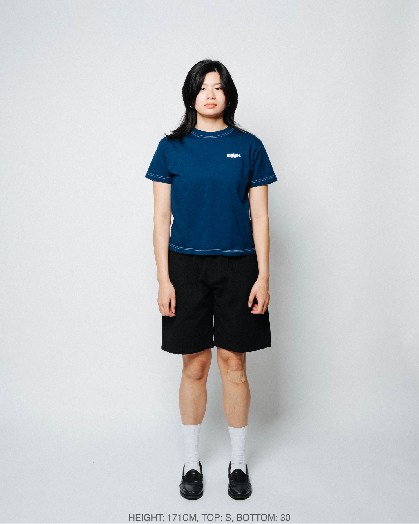 108WAREHOUSE - Contrast Stitch T-Shirt (Deep Sea Blue)