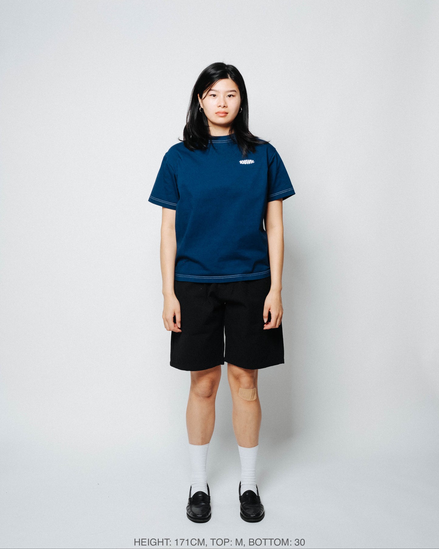 108WAREHOUSE - Contrast Stitch T-Shirt (Deep Sea Blue)