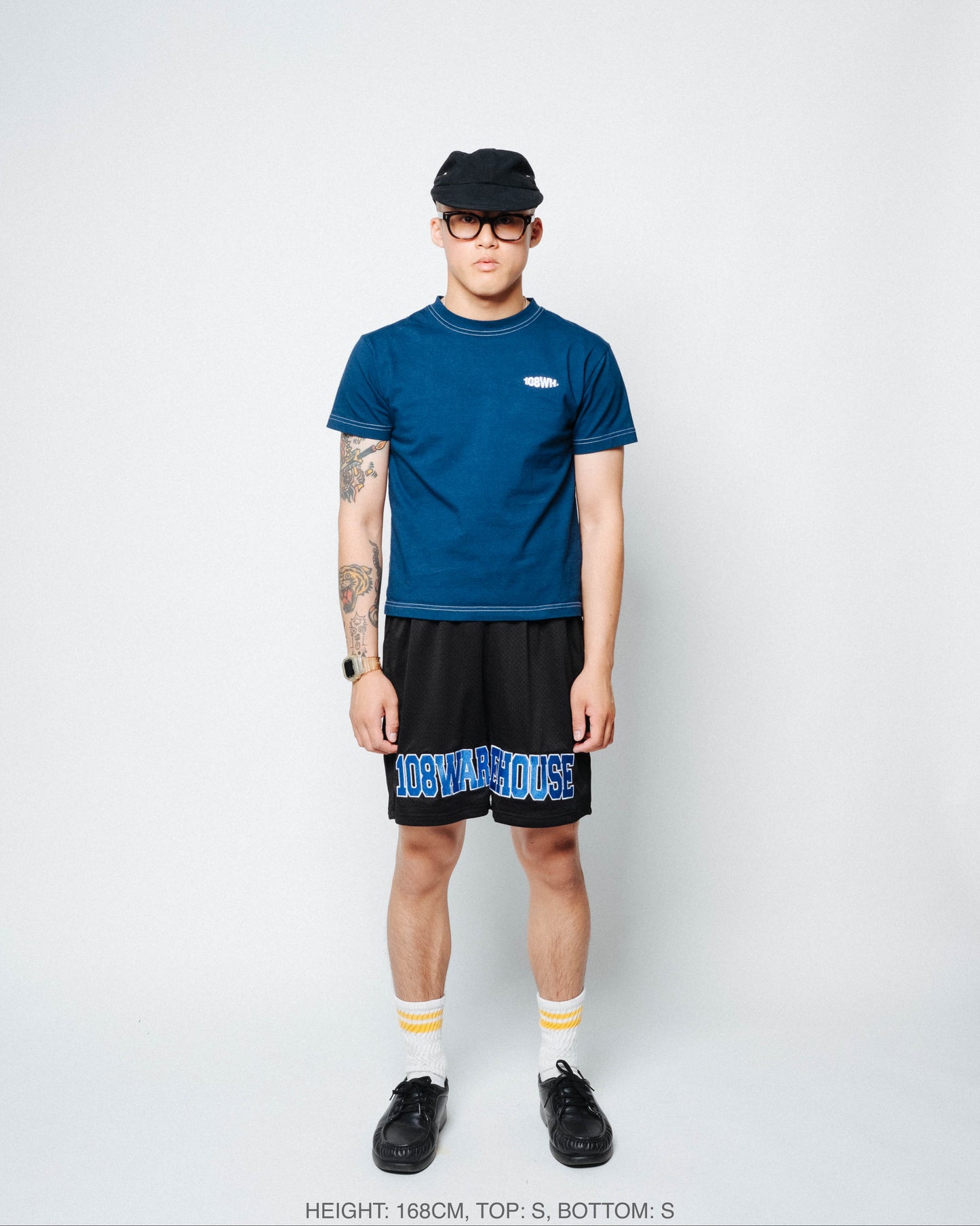 108WAREHOUSE - Contrast Stitch T-Shirt (Deep Sea Blue)