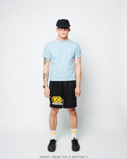 108WAREHOUSE - Contrast Stitch T-Shirt (Sky Blue)