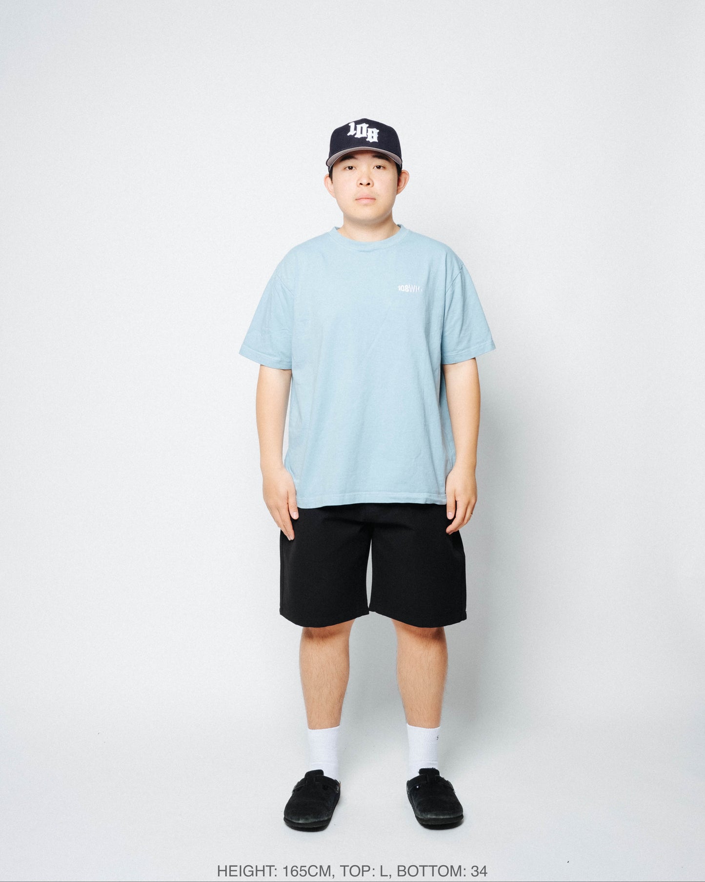 108WAREHOUSE - Contrast Stitch T-Shirt (Sky Blue)