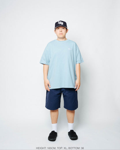 108WAREHOUSE - Contrast Stitch T-Shirt (Sky Blue)