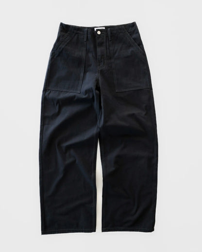 Pseushi - Loose Cut Canvas Fatigue Pant - Washed Black