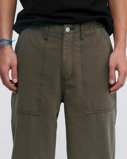 Pseushi - Loose Cut Canvas Fatigue Pant - Washed Bark