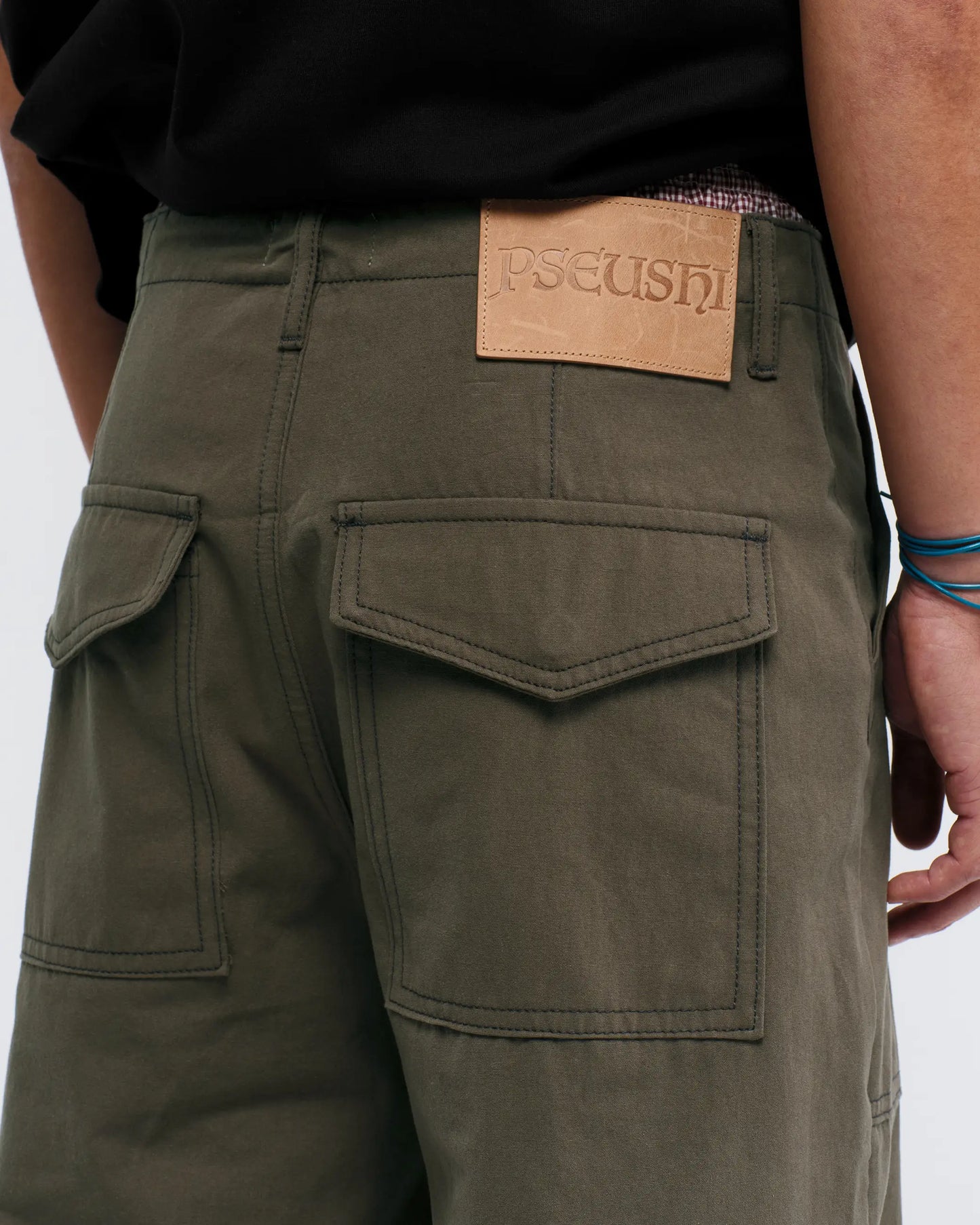 Pseushi - Loose Cut Canvas Fatigue Pant - Washed Bark