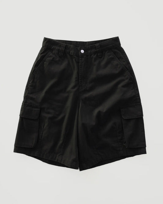 Pseushi - Cotton Ripstop Cargo Shorts - Washed Black