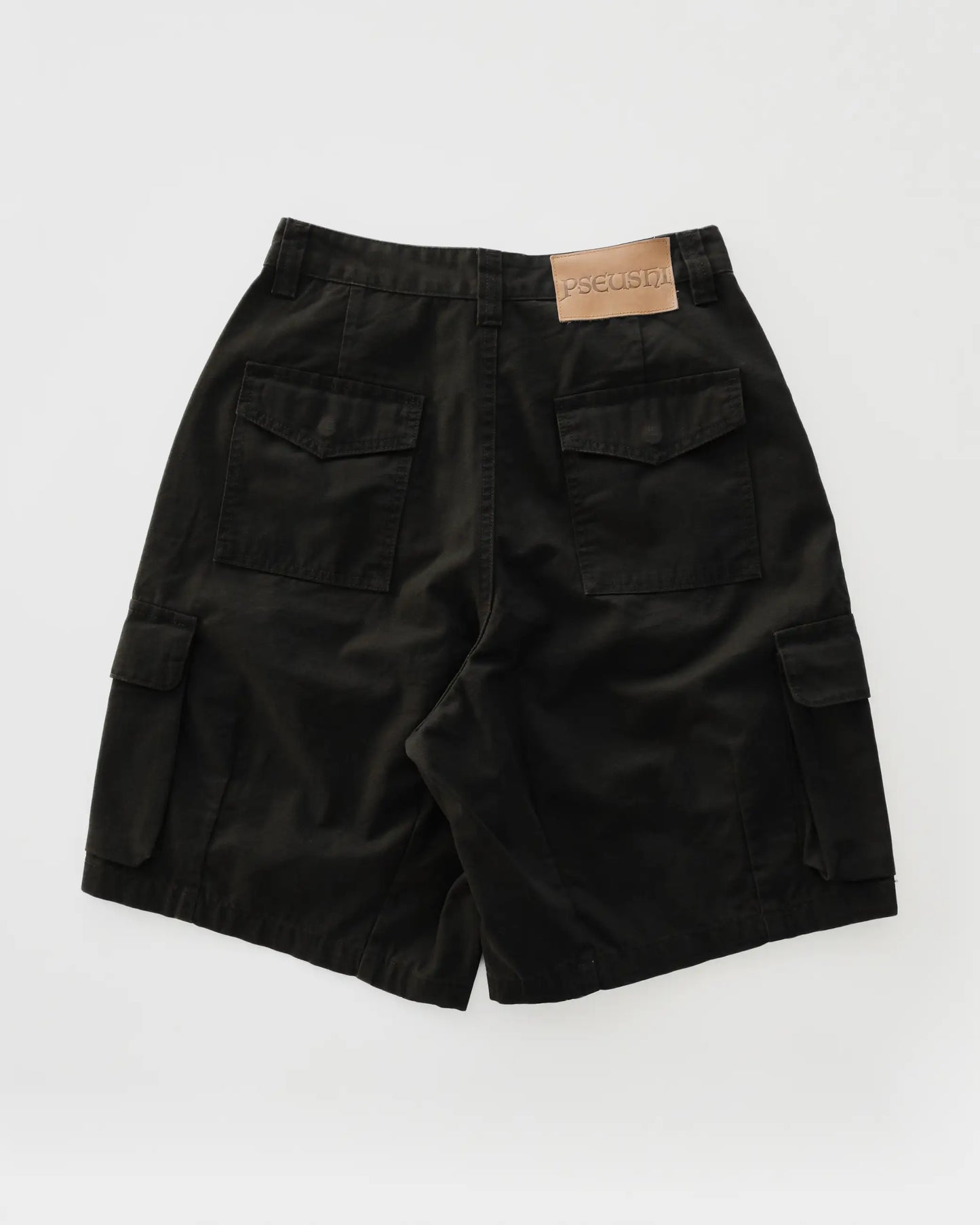 Pseushi - Cotton Ripstop Cargo Shorts - Washed Black