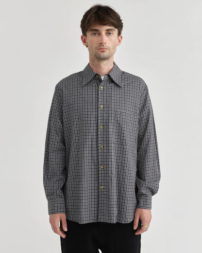 Pseushi - L/S Black Plaid Shirt