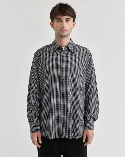 Pseushi - L/S Black Plaid Shirt