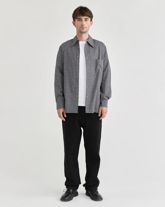 Pseushi - L/S Black Plaid Shirt