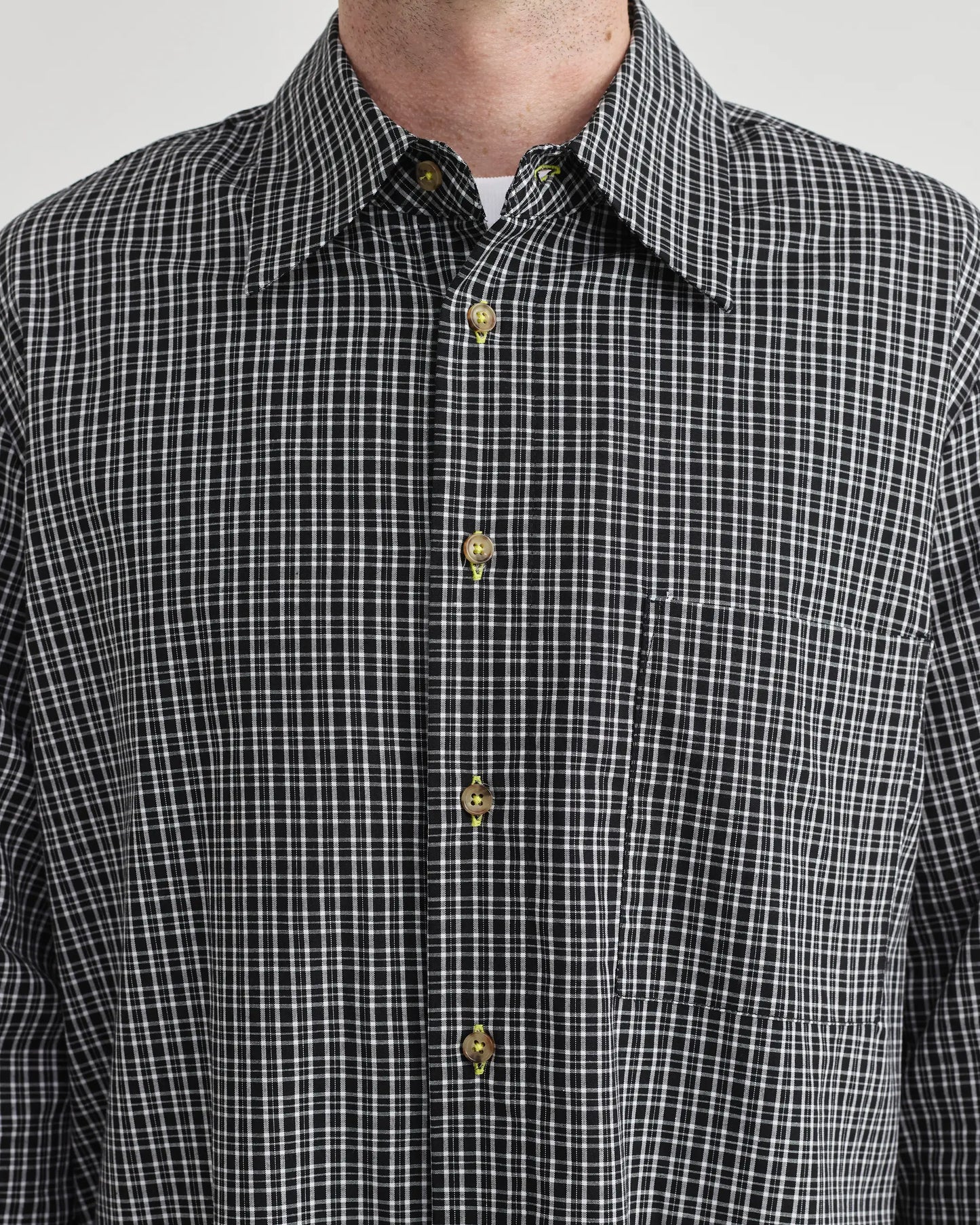 Pseushi - L/S Black Plaid Shirt