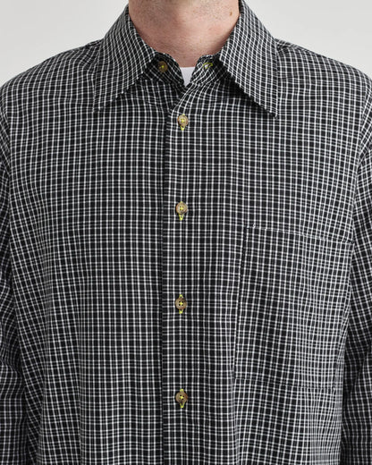 Pseushi - L/S Black Plaid Shirt