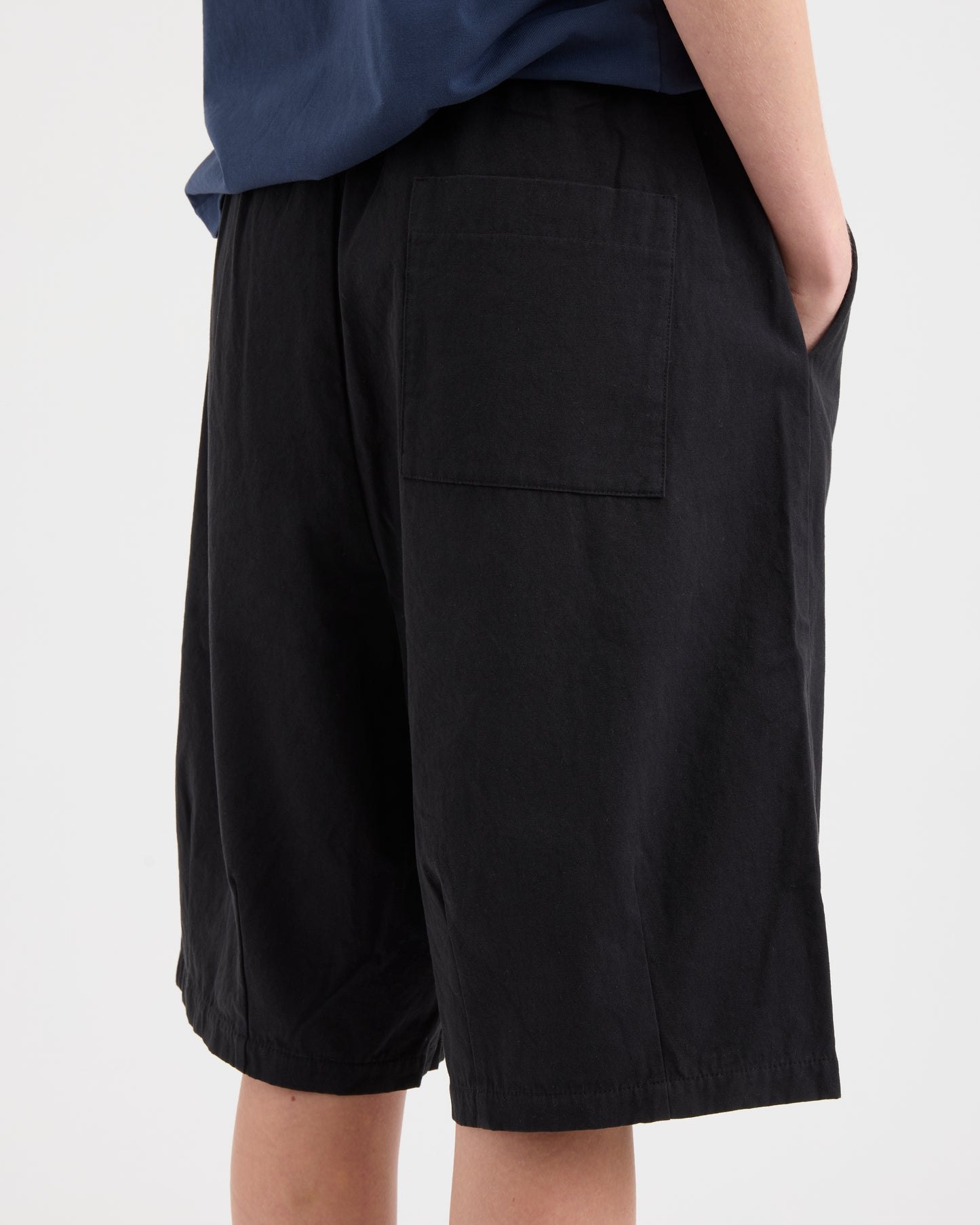 Pseushi - Elasticated Cotton Shorts - Black