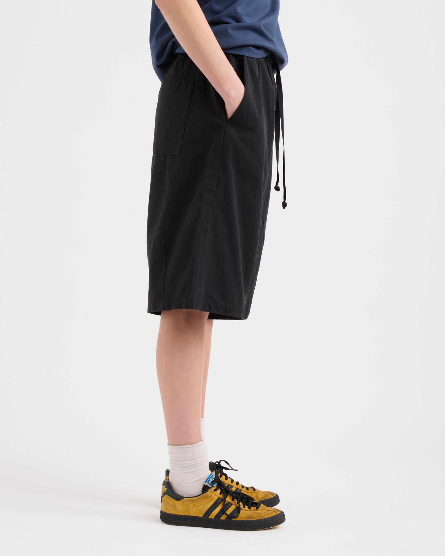 Pseushi - Elasticated Cotton Shorts - Black