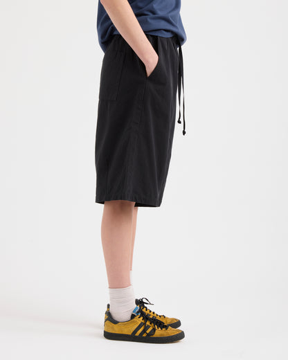Pseushi - Elasticated Cotton Shorts - Black