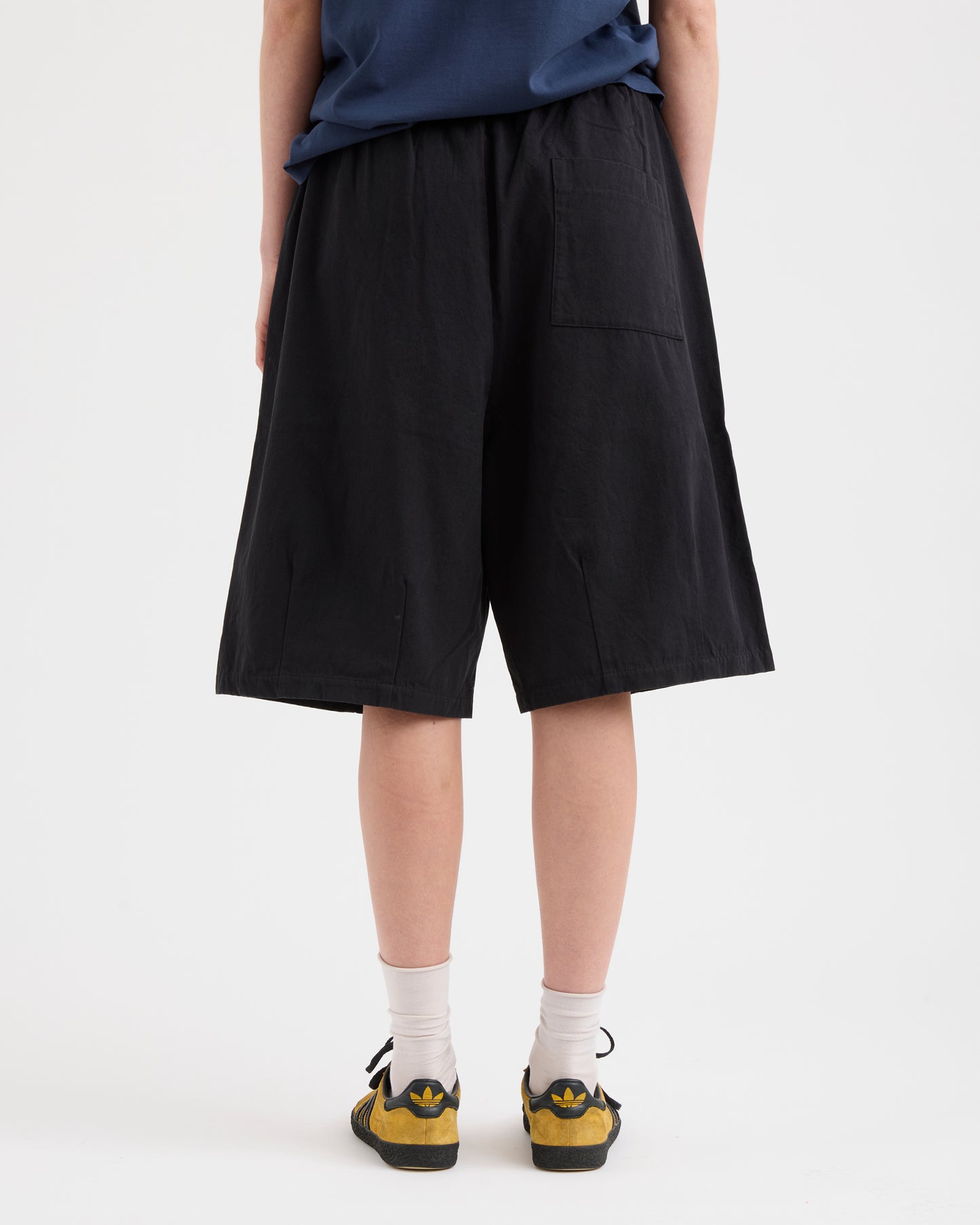 Pseushi - Elasticated Cotton Shorts - Black