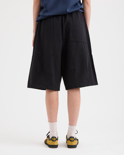 Pseushi - Elasticated Cotton Shorts - Black