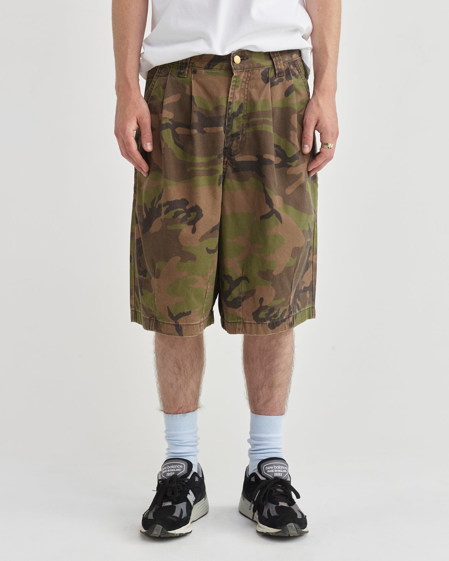 Pseushi - Pleated Balloon Shorts - Washed Camo