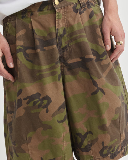 Pseushi - Pleated Balloon Shorts - Washed Camo