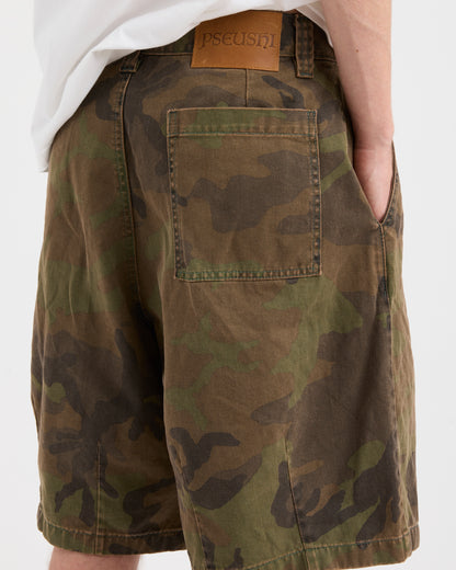 Pseushi - Pleated Balloon Shorts - Washed Camo