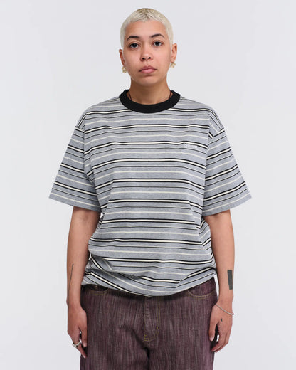 Pseushi - Knitted Stripes Tee - Grey