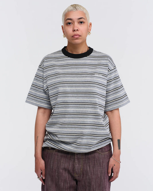 Pseushi - Knitted Stripes Tee - Grey