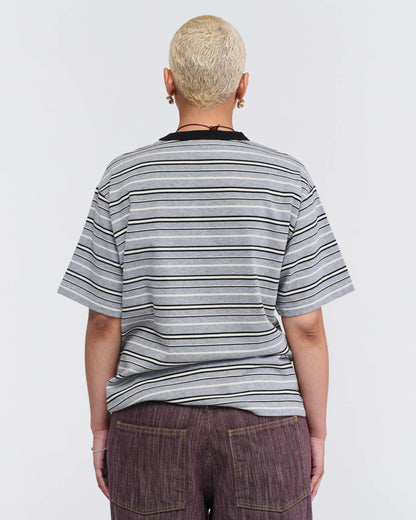 Pseushi - Knitted Stripes Tee - Grey