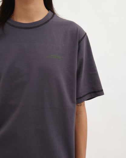 Pseushi - Contrast Stitch SS Tee - Black Currant