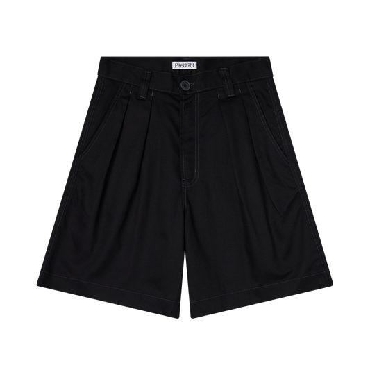 Pseushi - Pleated Oversized Shorts - Black