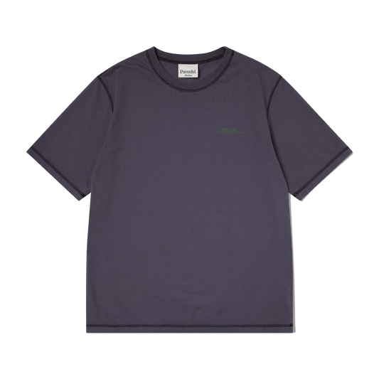 Pseushi - Contrast Stitch SS Tee - Black Currant