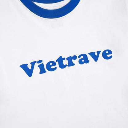 Paradise - Vietrave Ringer T-Shirt - White/Blue