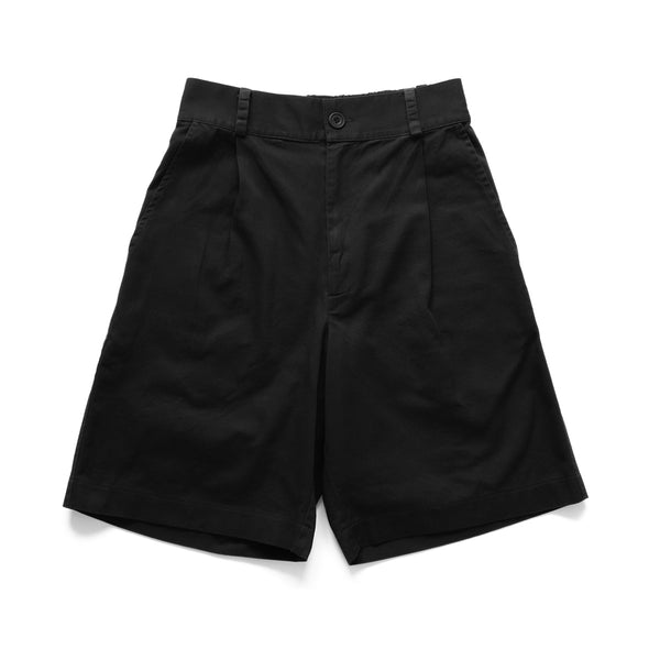 Pseushi - Pleated Wide Shorts - Black