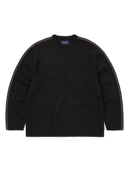 Thisisneverthat - Striped Sleeve Knit Crew - Black