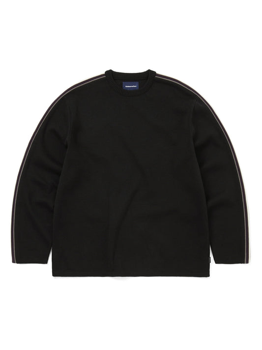 Thisisneverthat - Striped Sleeve Knit Crew - Black