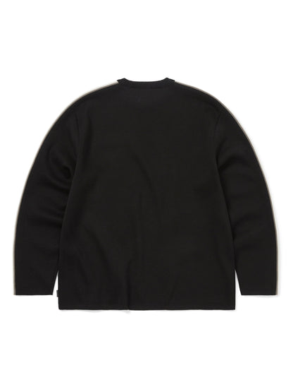 Thisisneverthat - Striped Sleeve Knit Crew - Black