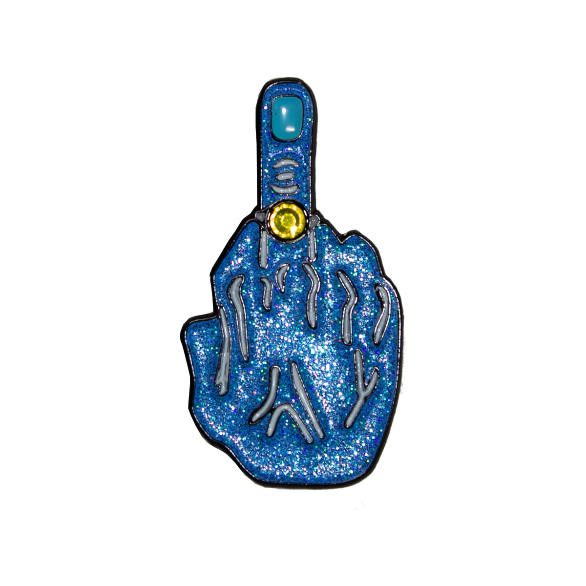 OHSHIT! - Middle Finger Pin - Blue