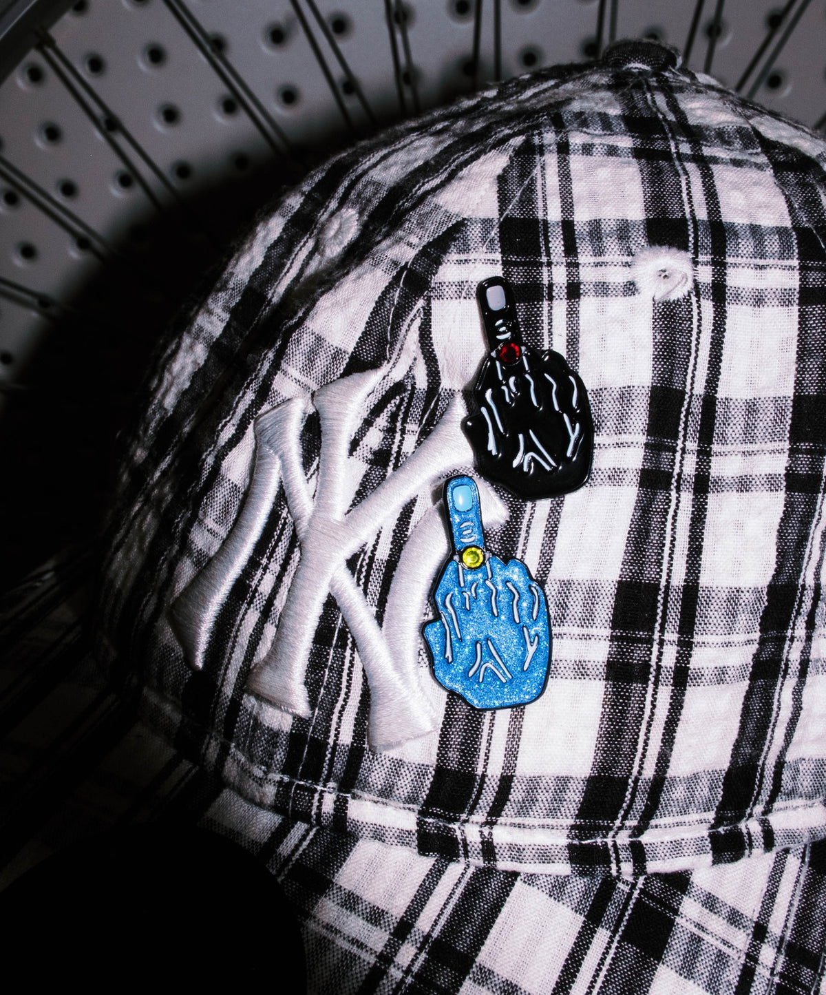 OHSHIT! - Middle Finger Pin - Blue