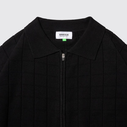 DeMarcoLab - S/Q Link Knit Zip Polo - Black