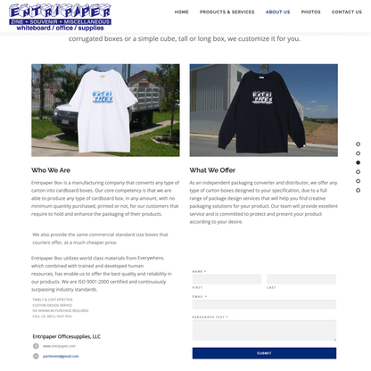 Entripaper - Box Long Sleeve T-shirt - Navy