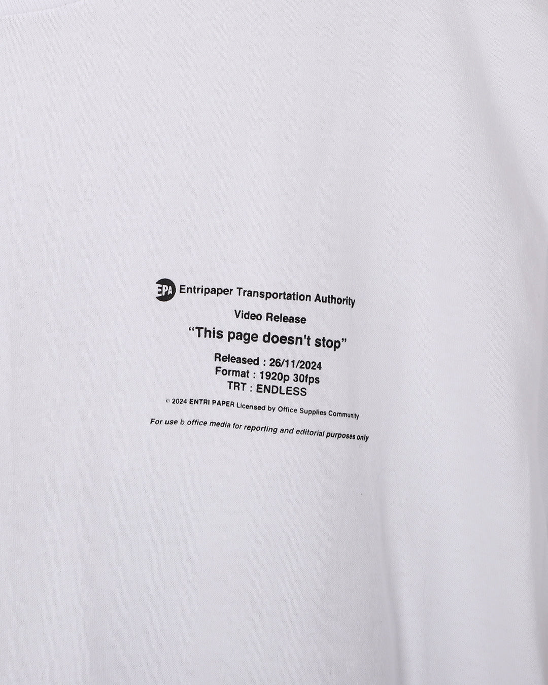 Entripaper - Transport Authority LS T-shirt - White