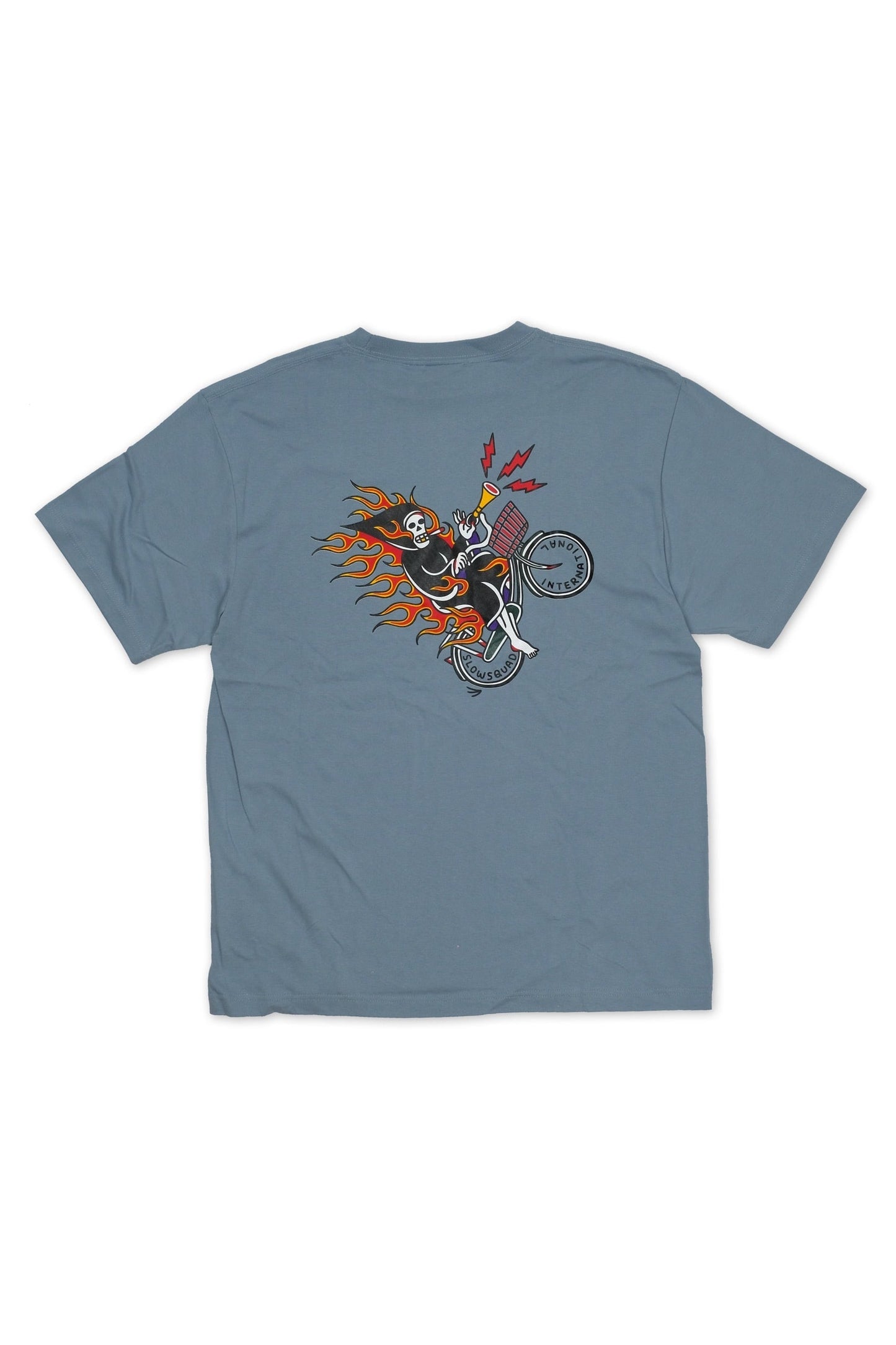 Slow Squad International - Mamachari Fire Wheelie T-Shirt - Light Blue