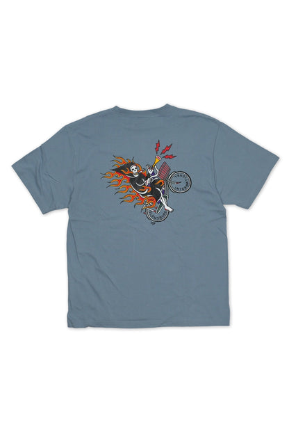 Slow Squad International - Mamachari Fire Wheelie T-Shirt - Light Blue