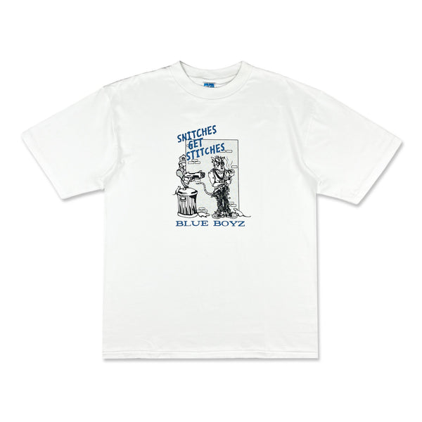 BlueBoyzSportsClub - Snitches Get Stitches Tee (white)