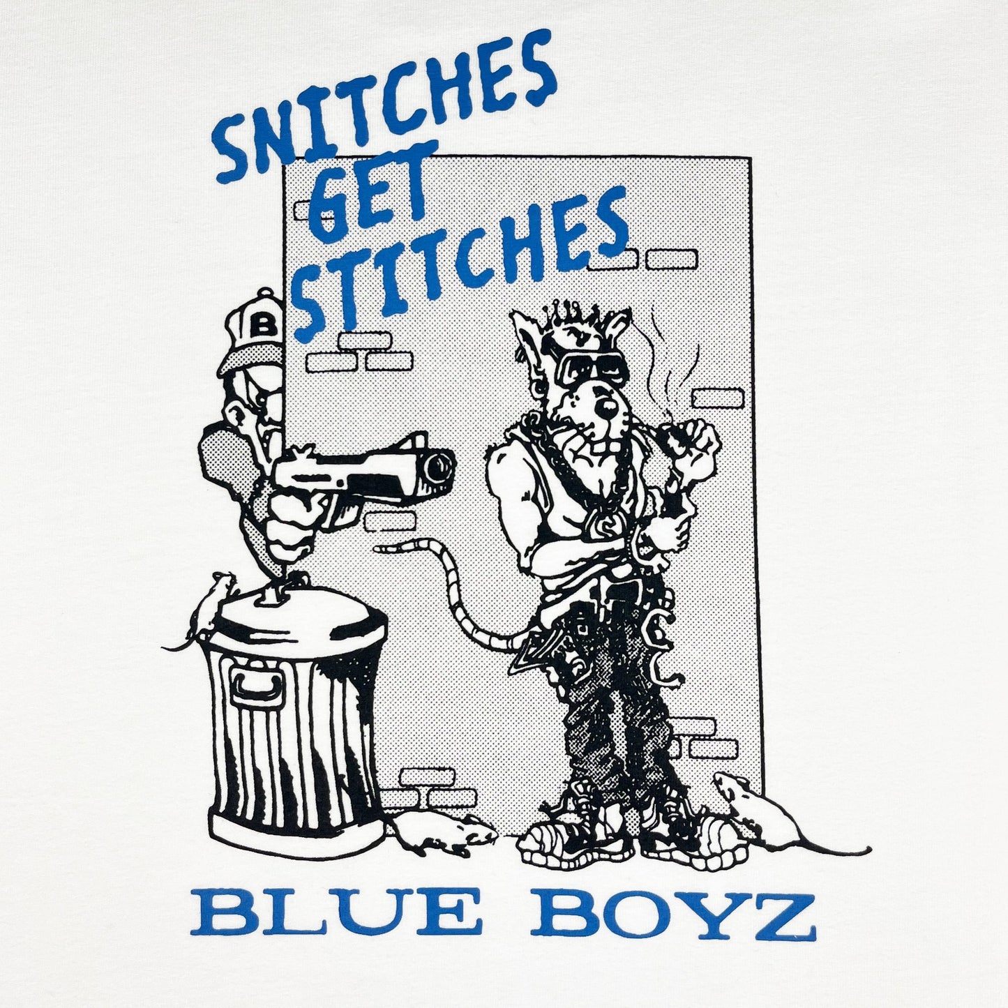 BlueBoyzSportsClub - Snitches Get Stitches Tee (white)