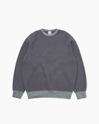 Khakis - Waffle Crewneck - Faded Black