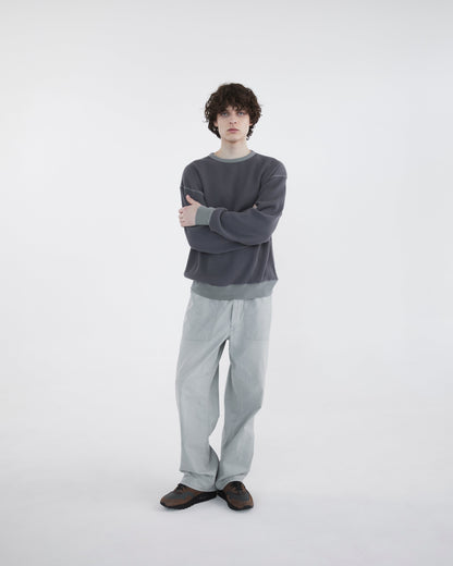Khakis - Waffle Crewneck - Faded Black
